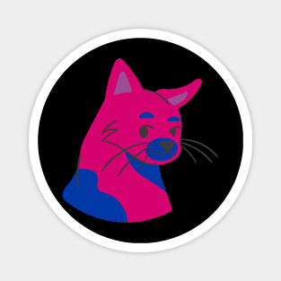 Cat in bisexual pride colors Magnet